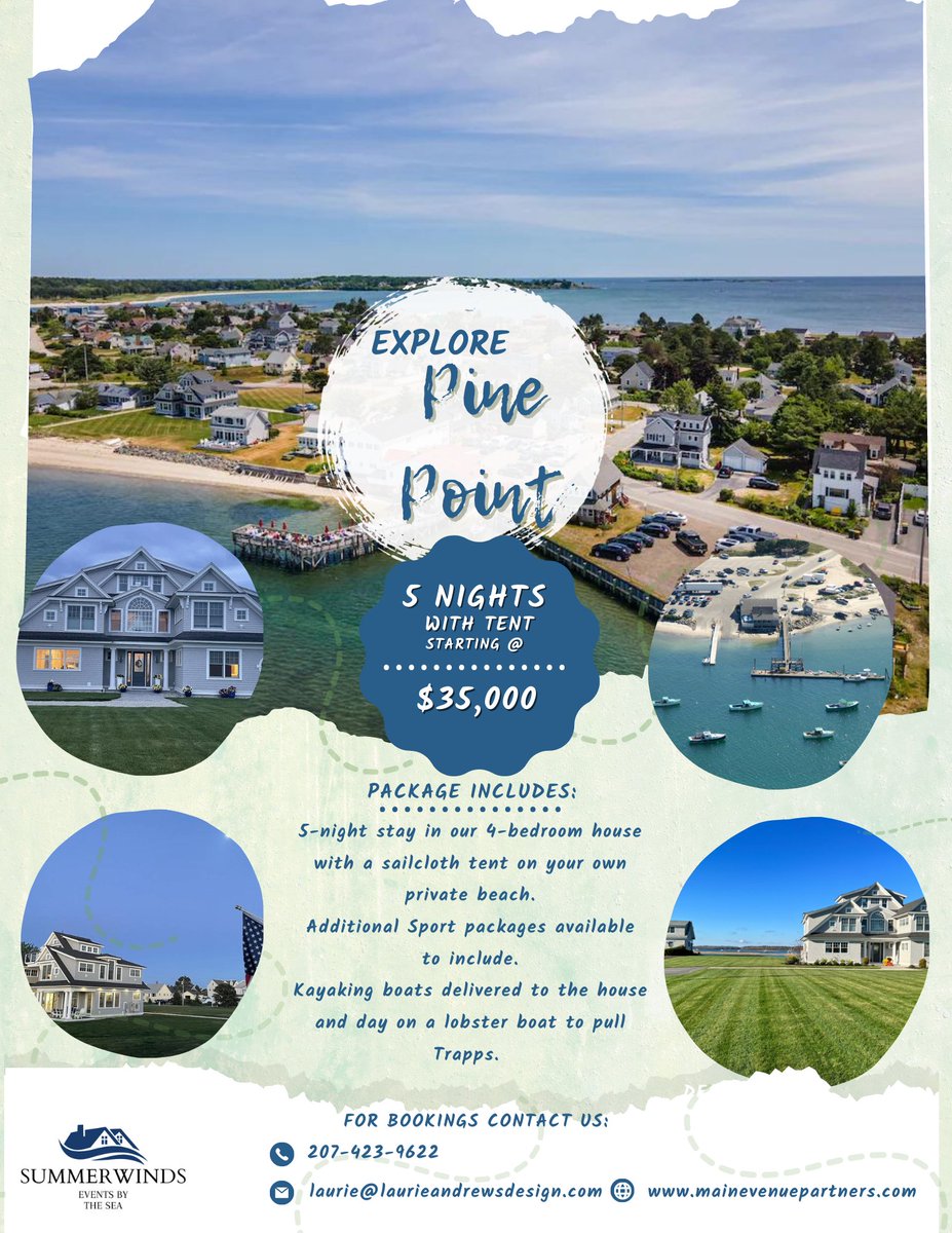 ladevents's tweet photo. Love the coast of Southern Maine? This is the perfect place to stay and play. Call us for more details. #mainevenuepartners #laurieandrewsdesign #blueelephanteventsandcatering #mainewaterfrontrentals #maineevents https://t.co/5rWWACxd45