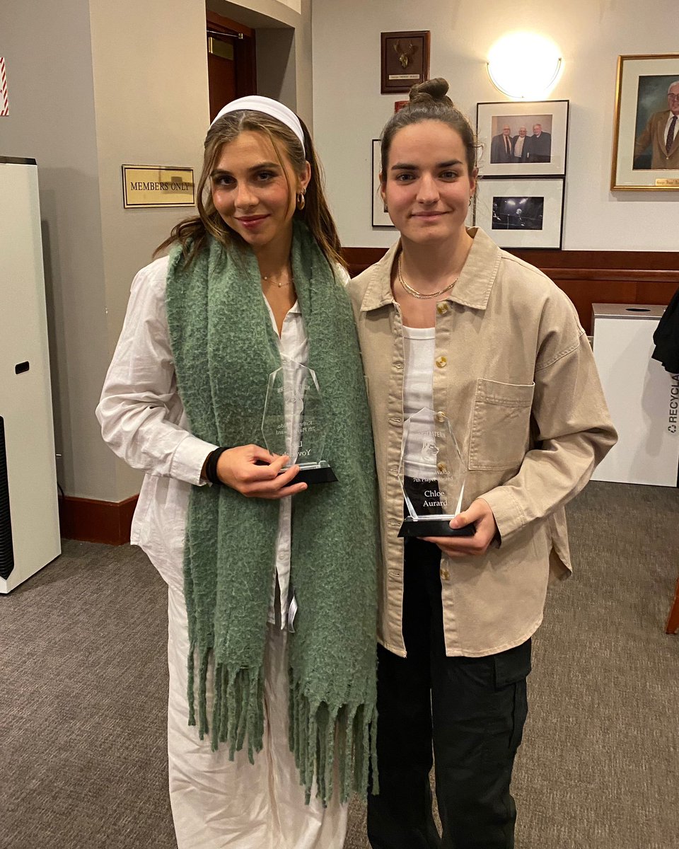The only award given out at our banquet every year is the Kathryn Waldo 7th Player Award. 

Chloé Aurard and Lily Yovetich were voted this year’s recipients by their teammates for consistently going above and beyond the call of duty and putting the team first. 

#HowlinHuskies