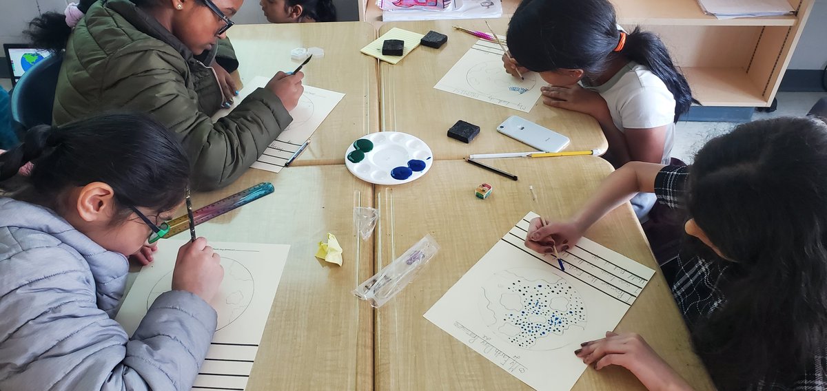 Ms_Manalis's tweet photo. Our Earth Day Promises! 🌎 
The students made pledges on ways to keep the Earth safe and clean and designed pointillism art pieces. #EarthDay2023 @BerylFordPS
@PeelSchools https://t.co/bUnpDmCKKq