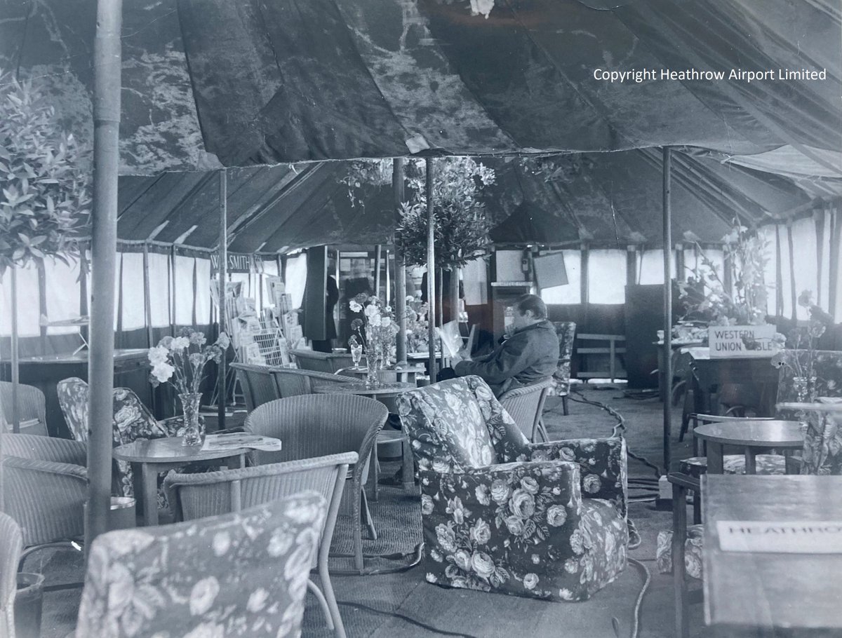 This month is #LocalHistoryMonth Here's how @HeathrowAirport looked when first established in 1946. Former military tents were used as temporary lounges. Passengers walked through a field to reach their plane.
#ExploreYourArchive #EYALocal