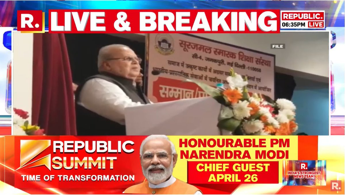 republic's tweet photo. #BREAKING | Former Governor of Jammu and Kashmir Satyapal Malik summoned by CBI on April 27 and April 28.

#CBI #SatyapalMalik #JammuKashmir 

https://t.co/RoOC8aF33E https://t.co/iMpm9TCCTV