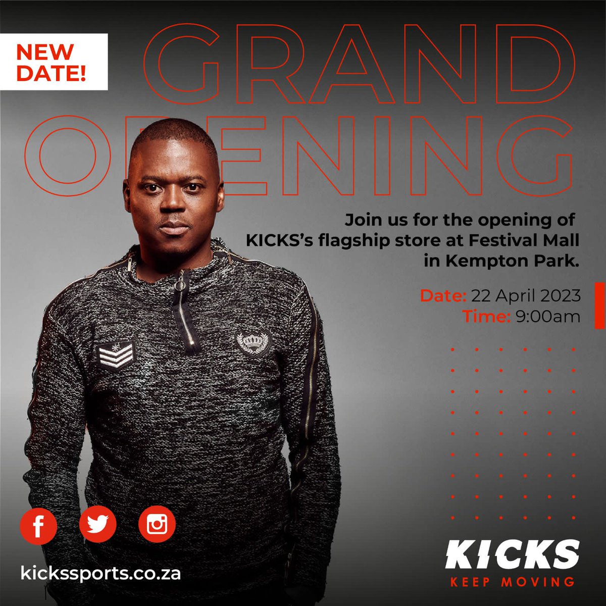 zonkezakhe_M's tweet photo. @kickssports_sa opens their flagship store by @sammymhaule.

Get the latest Champion X range &amp; keep moving. 

Visit https://t.co/Ck91uwDjf2 for sneakers, bags, flops or socks.

Like, follow &amp; tag your friends on their Facebook page to win great prizes.

#KicksSports

#KeepMoving https://t.co/0QxLdxgkXJ