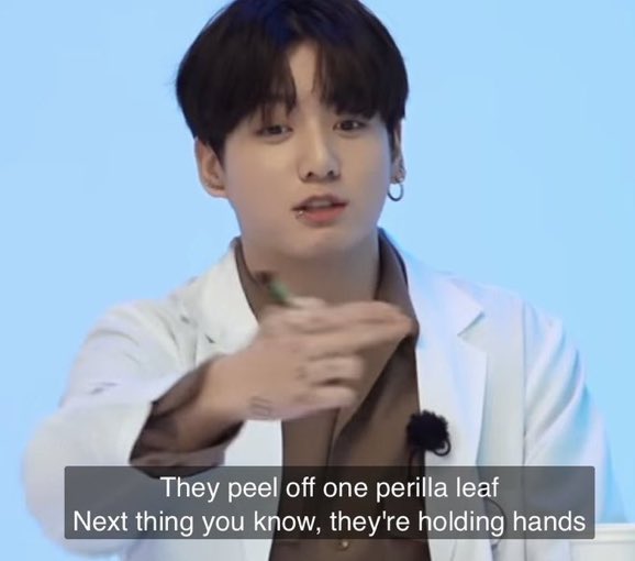 JK was worried about perilla leaves but he should have been worried about the chopsticks