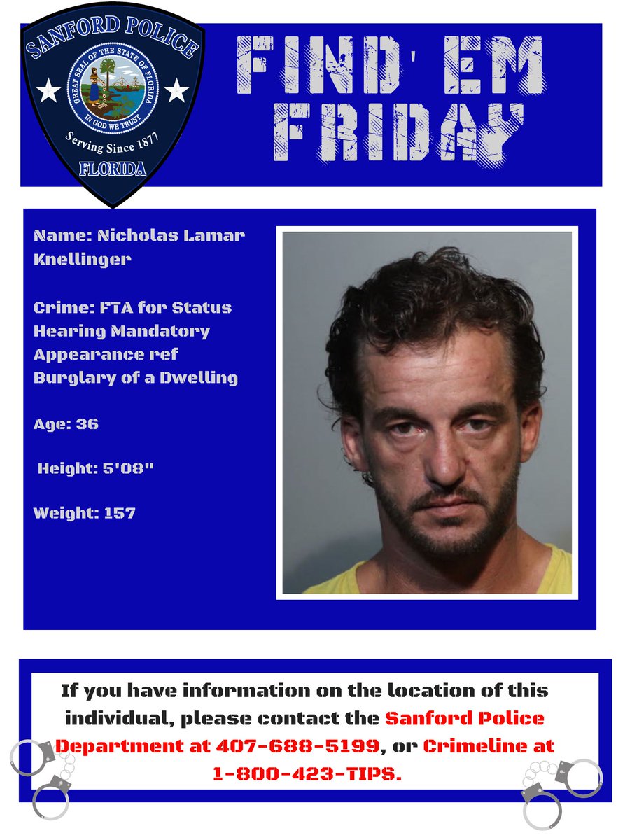 SanfordPolice on Twitter "FindEmFriday A warrant exists for Nicholas