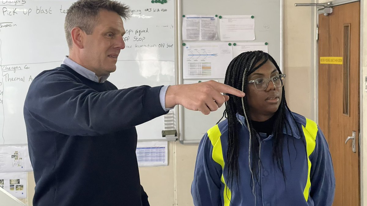 TataSteelUK's tweet photo. Fabulous to welcome Secretary of State for Business &amp; Trade @KemiBadenoch to our Port Talbot site today to share our plans for the future, underpinning UK manufacturing supply chains and supporting net zero ambitions #ukmfg https://t.co/ub5h59BaoY