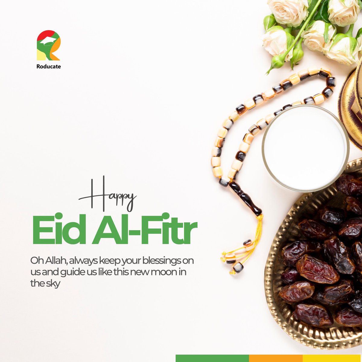 roducate's tweet photo. Eid Al-Fitr reminds us of the importance of community, compassion, and lifelong learning. Roducate wishes you a joyful and meaningful celebration with your loved ones. #EidAlFitr #educationforall #communityspirit #Roducate https://t.co/JBHg4J5xMZ