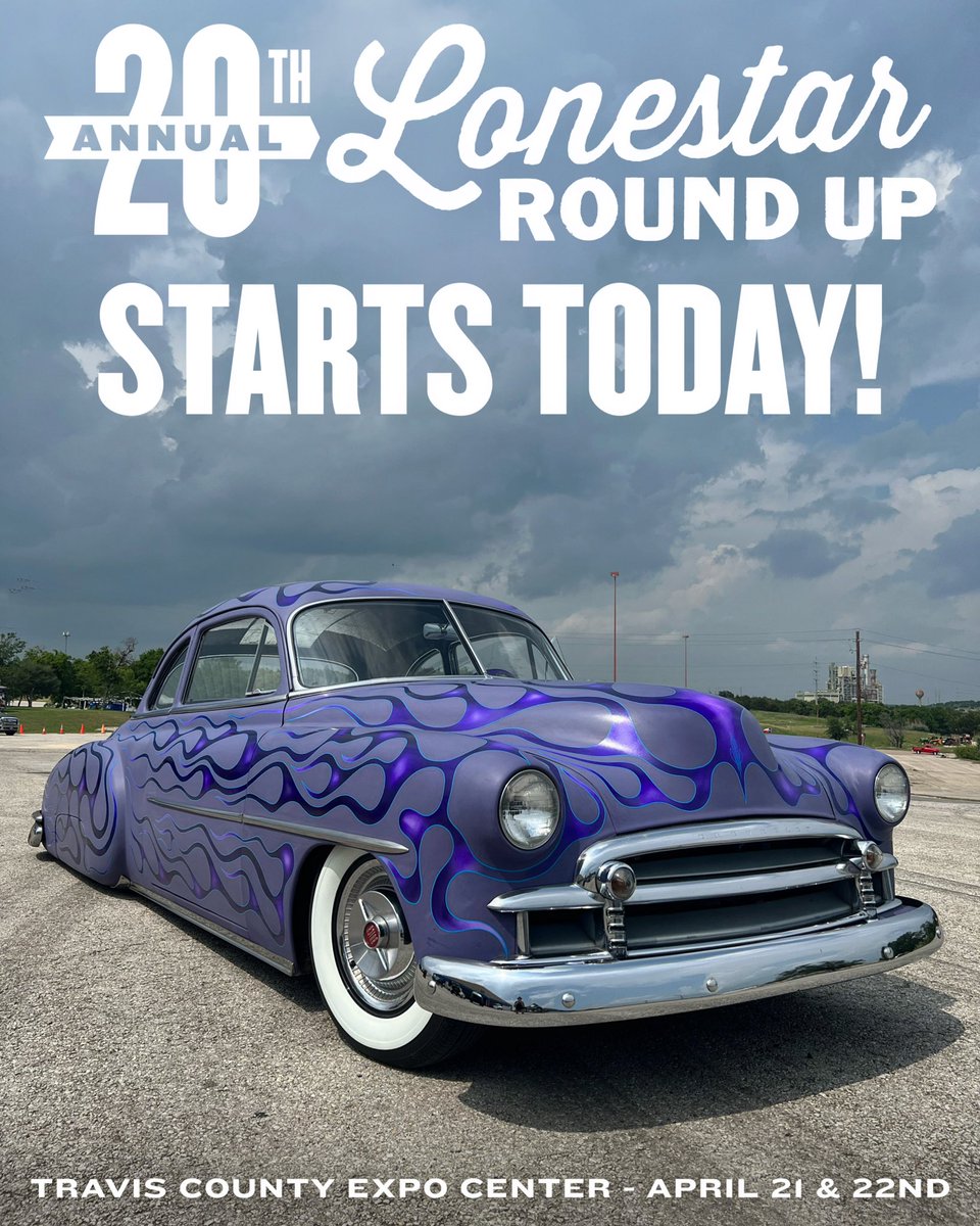 The 20th #LonestarRoundUp IS HERE! Friday &amp; Saturday April 21 &amp; 22 at the Travis County Expo Center - thank you all again for two decades of support of the show!

Gates at 10am, and wristbands are on sale for $20 - good for admission Friday &amp; Saturday. Kids under 12 are FREE!
