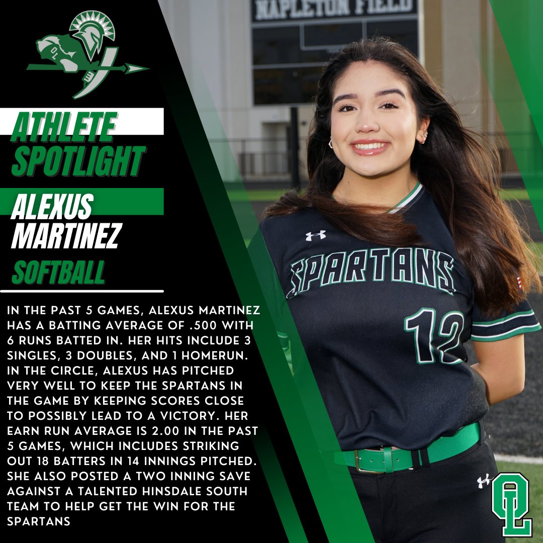 Congrats to Alexus Martinez! This week's Spartan Spotlight! #olchspride