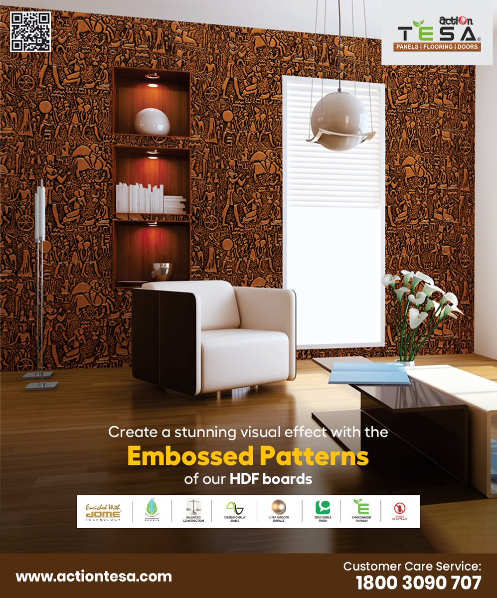 action_tesa's tweet image. Revamp your interiors with our latest addition to the HDF board collection - Embossed Patterns. 
.
.
.
#actiontesa #Embossed #Patterns #HDF #Trending