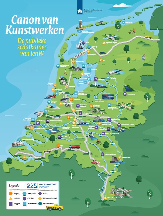 DronkersJH's tweet photo. Deze week valt bij alle IenW’ers  #personeelsblad #Overal in de brievenbus. Deze keer mét prachtige kaart van NL met de meest iconische #kunstwerken van @Rijkswaterstaat #Rijkswaterstaat225jaar #trots https://t.co/0NYYN9C0OX