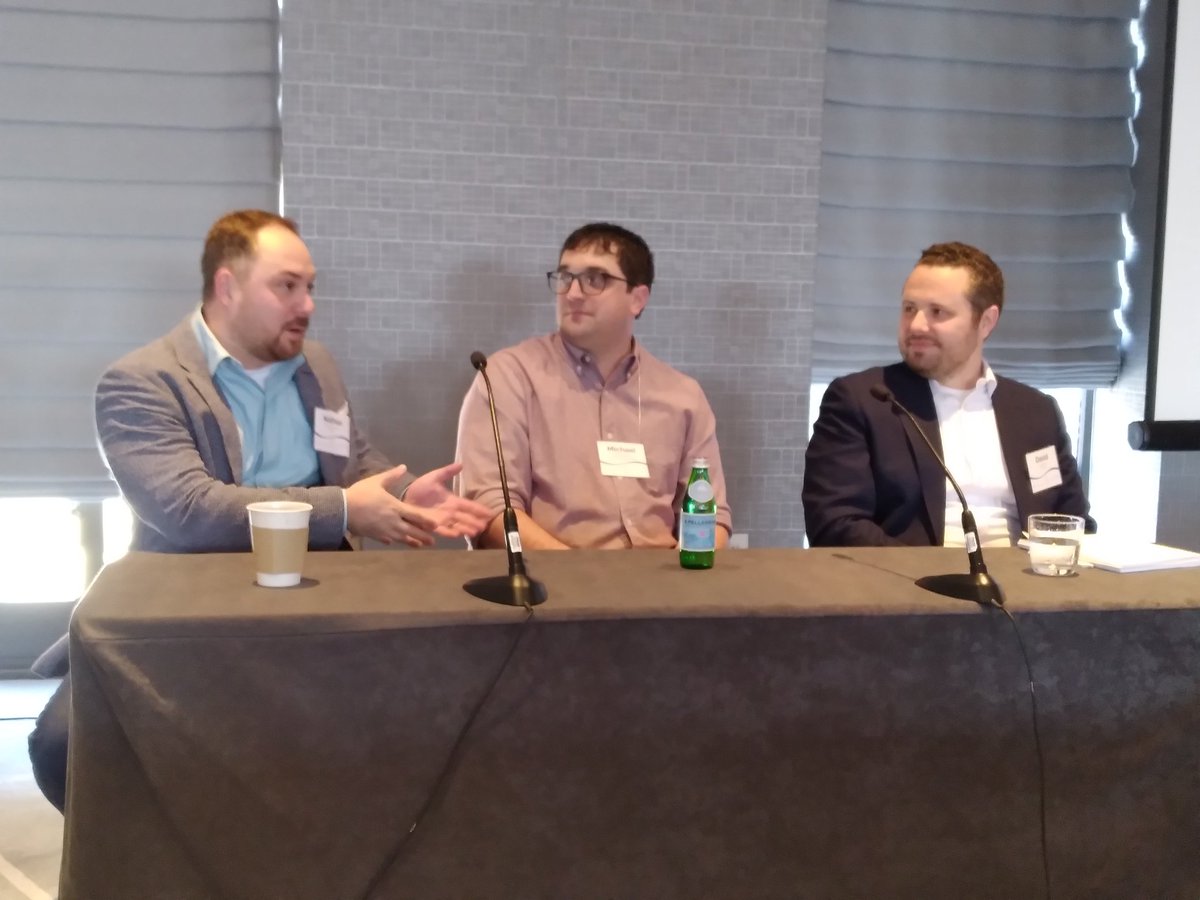 TheTitleReport's tweet photo. Nathan Schrauben, chief technology officer, #Amrock; Michael Williams, principal technologist, #LimelyteTechnologyGroup; and David Burner, director of business development and partnerships, #Grid151, speak on new tech and title production to kick off the final day of #ATIM 2023. https://t.co/i9hIxA1xHe