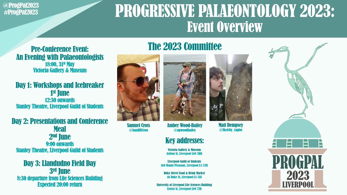 ProgPal2023's tweet image. Everything you need to know about the Progressive Palaeontology 2023 conference in one handy tweet!

A full programme will be sent to attendees after registration has closed.
