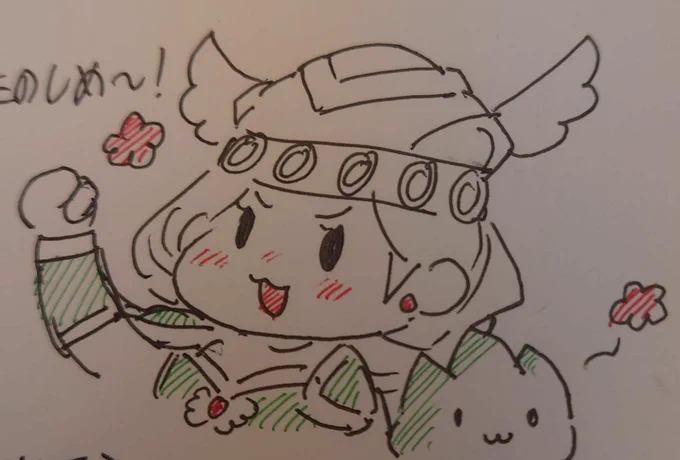 娘が描いたワルキューレとサンドラも置いておきますねw 