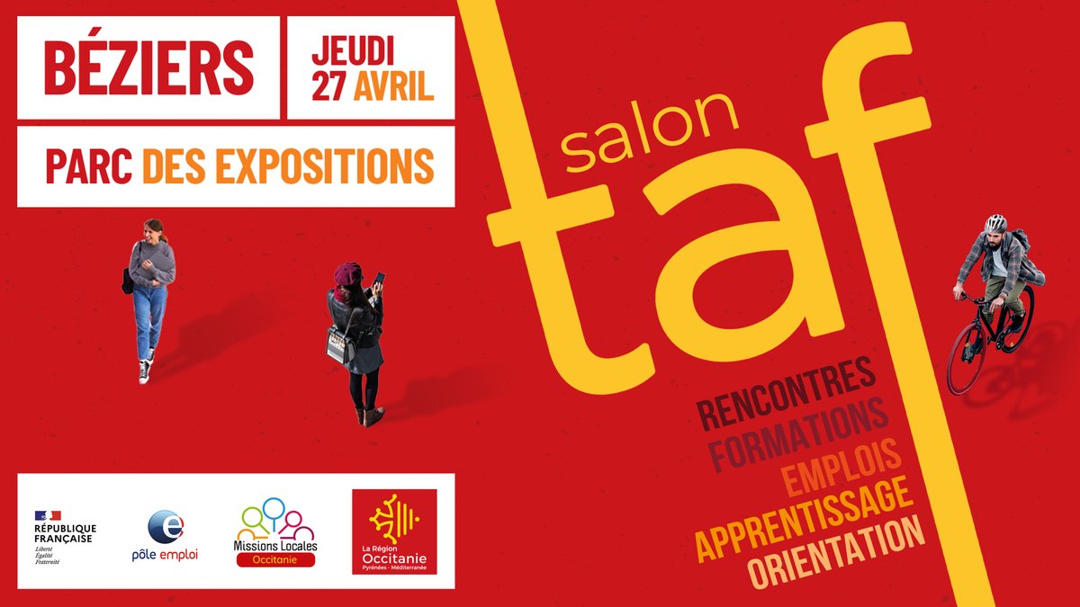 Votre représentation des métiers de l'#industrie est-elle juste ?
Et si vous veniez le découvrir au #TAF, le 27/04 au parc des expositions de #Béziers ?
➡️démos métiers, rencontre avec des professionnels, opportunités d'embauches et de formations.
Parlez-en!