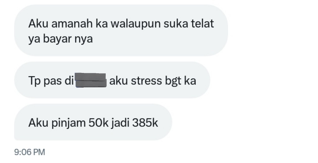 madmesye's tweet photo. pinpri 50k bayar 380k, sampe anaknya kena mental grgr di ancem, kondisi keadaannya lg di masa sulit udh di komunikasiin tp masih tutup mata tutup telinga. bukti tf dgn nominal yg di sebutkan benar dan skrg sdh lunas. coba tanggapannya dong kalian semua yg baca #pinpri https://t.co/PEiv1qK9ip