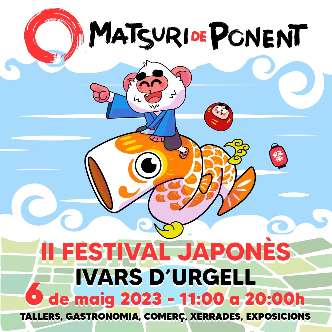 MatsuriPonent's tweet photo. Dissabte 6 de maig torna el Matsuri de Ponent!
El festival japonès de Ivars d'Urgell organitzat per Lo Jovent d'Ivars no et deixarà indiferent!
Vine i gaudeix de les millors activitats, xerrades i la gran varietat d'autèntica gastronomia japonesa. https://t.co/5sJ5ElDzO9