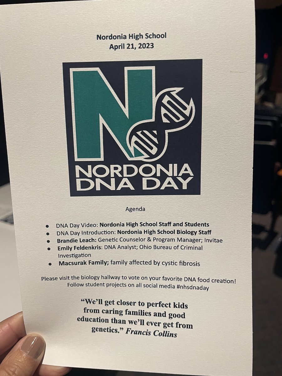 NHSDNADay's tweet photo. Happy Nordonia DNA Day!! Off to an exciting start! #dnaday #nhsdnaday #dnaday23 @genome_gov @NHGRI_Director https://t.co/HLrmNE0YgK