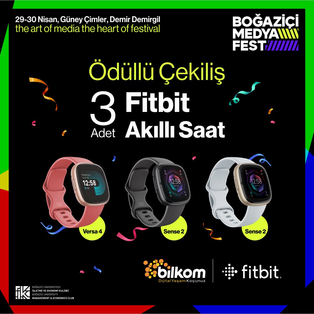 Bilkom Boğaziçi MedyaFest’te ödül destekçimiz! 

Sen de FitBit akıllı saatlerden birini kazanmak istiyorsan biletini alıp festivale katıl! Bilet linki: biletino.com/tr/e-me0/bogaz… 🎉
