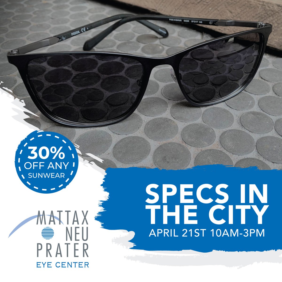 MNPeyes's tweet photo. Today's the day! Join us at Specs in the City today until 3 PM! We're offering a massive 30% off any sunwear purchase, plus hourly prize drawings &amp; a mini trunk show featuring the latest collections from top designers. *Some exclusions may apply. #SummerStyle #DesignerSunglasses https://t.co/Uufg3vXyCA