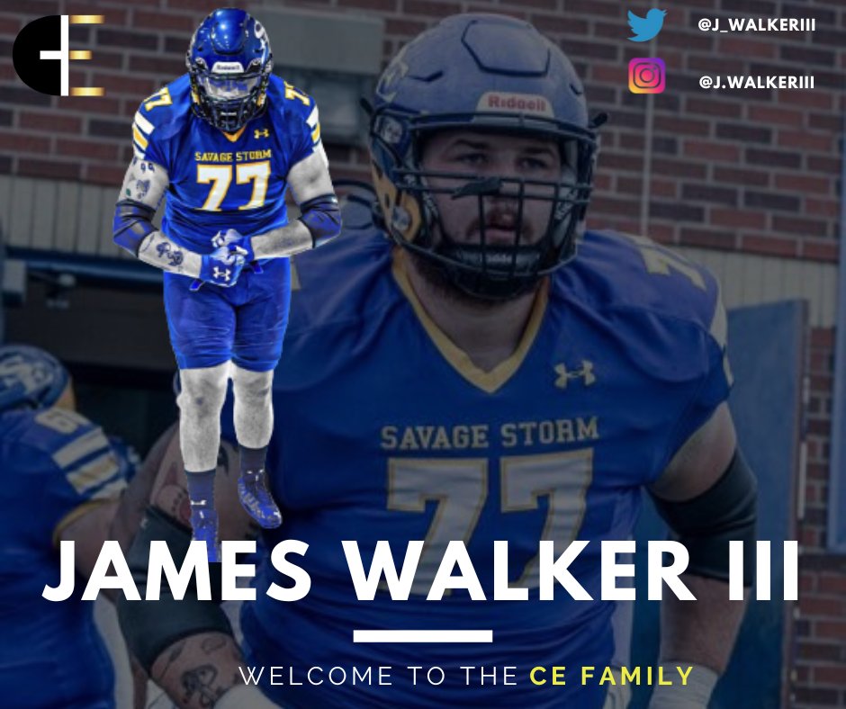 crownendeavors's tweet photo. Welcome @J_WalkerIII to the #cefam! James was an all conference selection multiple times for @SavageStormFB and is a mammoth of a man! We are pumped to rep him in the upcoming #NFLDraft2023 https://t.co/wRX3nKiyXF