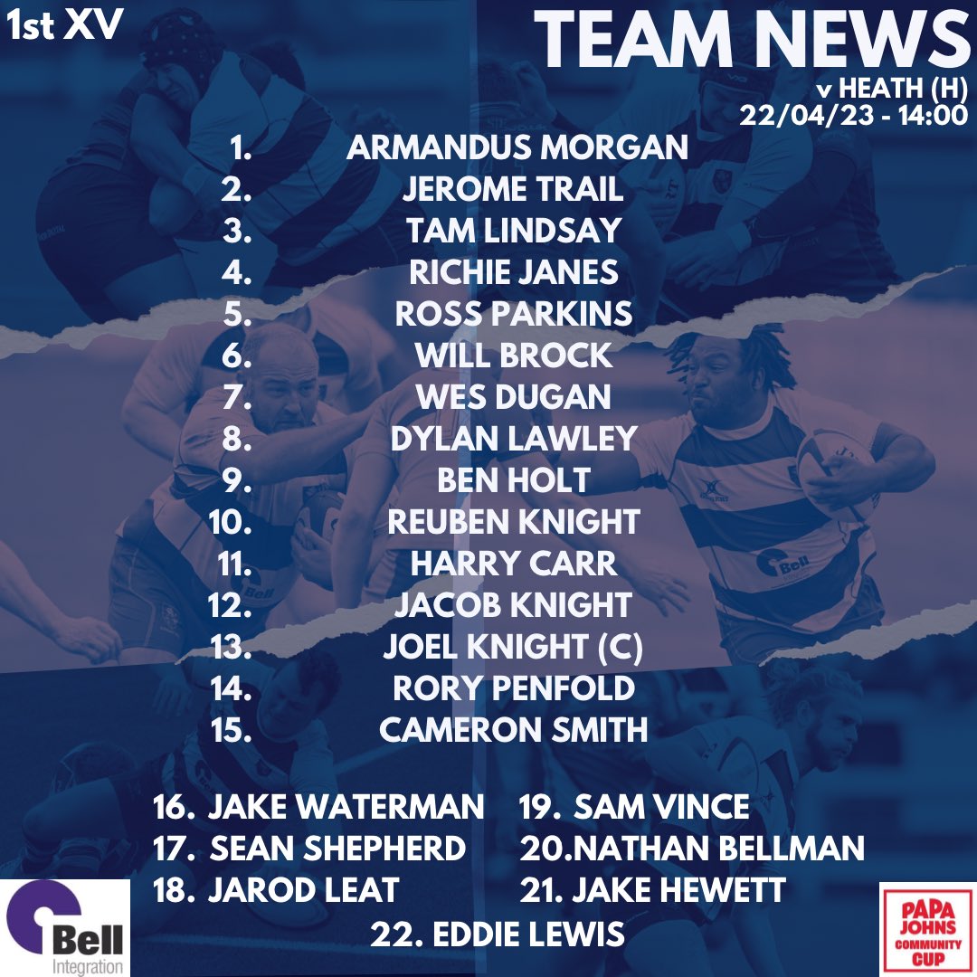 havantrfc's tweet photo. 🟦 𝗨𝗣 𝗧𝗛𝗘 𝗛𝗜𝗟𝗟 ⬜️

Here’s how we’ll line up against @HeathRUFC in the Papa Johns Cup semi final at Hooks Lane tomorrow (14:00 KO) ⤵️ https://t.co/DnweMjr9pj