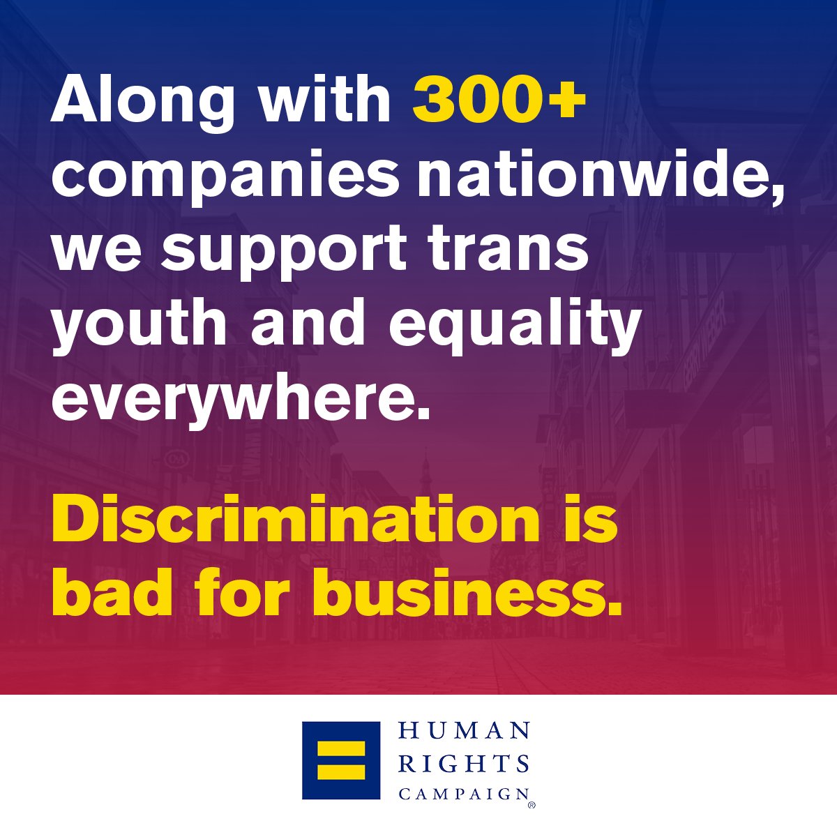 As a signee of <a href="/HRC/">HRC</a>'s business statement on anti-LGBTQAI+ legislation, we are one of more than 300 ally voices that speak out against attacks on LGBTQAI+ communities.

Share the message and stand with us for a more inclusive future! #LGBTQAlly
bit.ly/414POcO