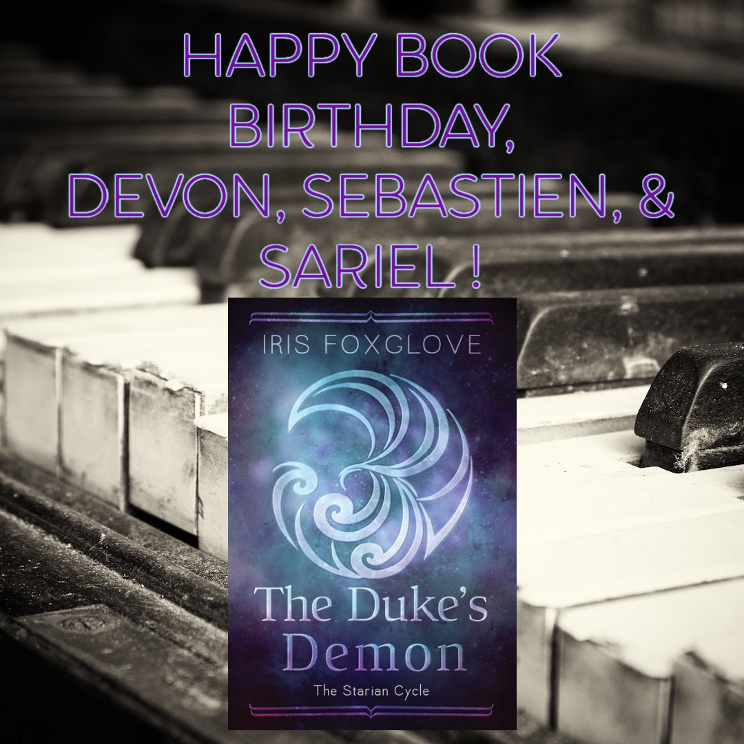 irisfoxglove's tweet photo. 🎹 HAPPY BOOK BIRTHDAY, DEVON, SEBASTIEN, & SARIEL!
🎹 Have you read The Duke’s Demon?
🎧 https://t.co/yikO9FiZ1M
📚 https://t.co/gUa5xRumS0
🎹 Patreon: https://t.co/3Wc1ye8qhV
#IrisFoxglove #FantasyWithAnEdge #LGBTQRomance #MMRomance #KindleUnlimited #KU #Audio #Audiobooks https://t.co/rcqfQPn3PV