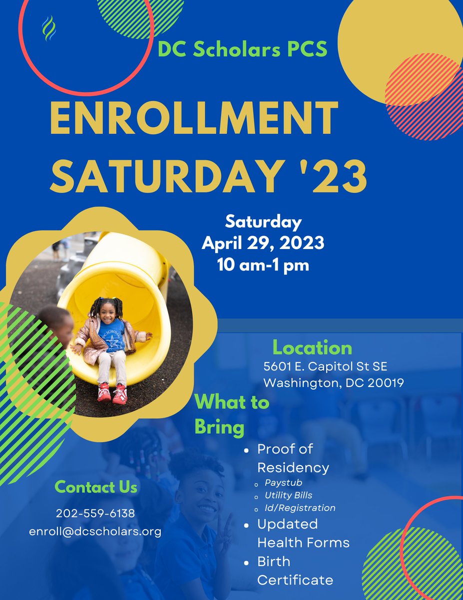 Need help to enroll your future leader with DC Scholars? Our wonderful enrollment team is more than happy to help! Join us next Saturday, April 29th from 10am-1pm.

#dccharterschools #charterschool #dceducation #dceducator #dcschools #education #scholars
