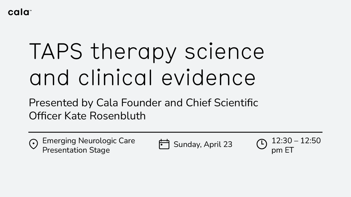 Cala Health® (@calahealth) on Twitter photo Electricity as Medicine? Cala Founder <a href="/KateRosenbluth/">Kate Rosenbluth</a> tells us how. Join us on April 23, 12:30, at the 2023 AAN Annual Meeting. #AANAM <a href="/AANmember/">American Academy of Neurology</a> #CalaHealth #BioelectronicMedicine Electricity as Medicine? Cala Founder <a href="/KateRosenbluth/">Kate Rosenbluth</a> tells us how. Join us on April 23, 12:30, at the 2023 AAN Annual Meeting. #AANAM <a href="/AANmember/">American Academy of Neurology</a> #CalaHealth #BioelectronicMedicine