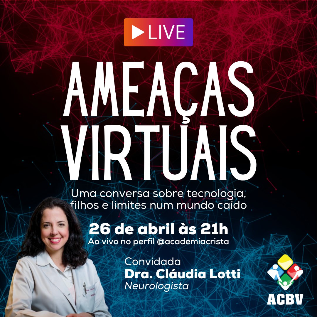 academiacrista's tweet photo. Escola de Pais
No dia 26 de abril, quarta-feira, realizaremos mais um encontro da nossa Escola de Pais. Convidamos a neurologista Dra. Claudia Lotti para uma conversa sobre tecnologia, filhos e limites em um mundo caótico.
#acbv #AcademiaCristã #Tecnologia #AmeaçasVirtuais https://t.co/yb8KuUo6on