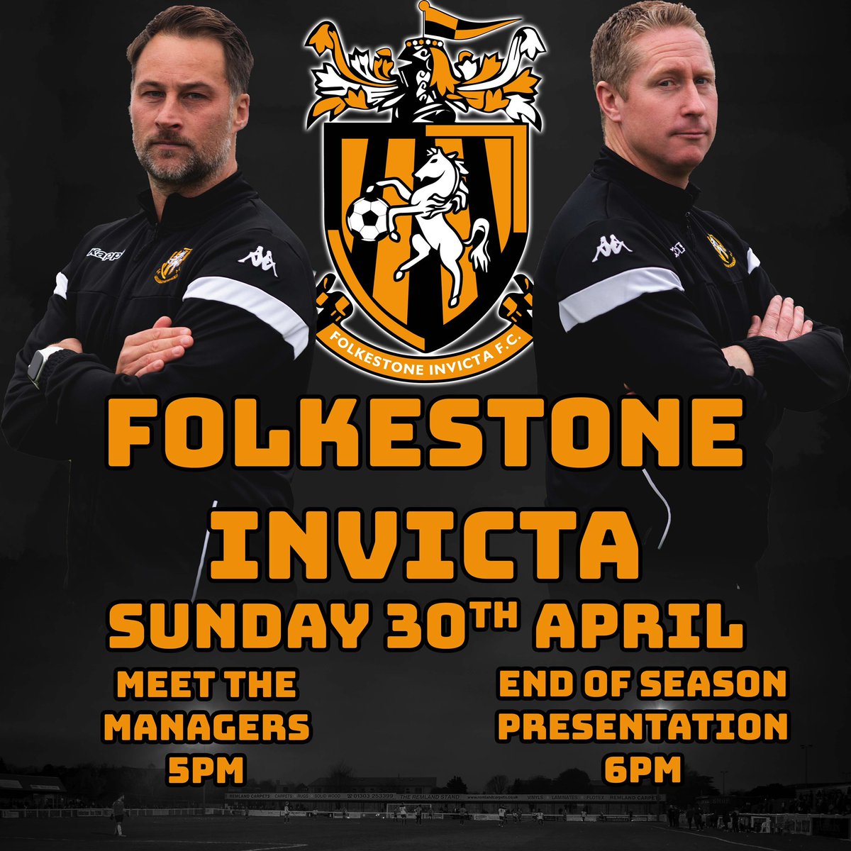 🏅| Join us on Sun 30th April for an evening at Bar Invicta to meet the management team followed by our end of season presentation 

Submit a question for our managers

🔗 docs.google.com/forms/d/e/1FAI…

Vote for Player and Goal of the season

🔗 docs.google.com/forms/d/e/1FAI…

#fifc | 🟠⚫️