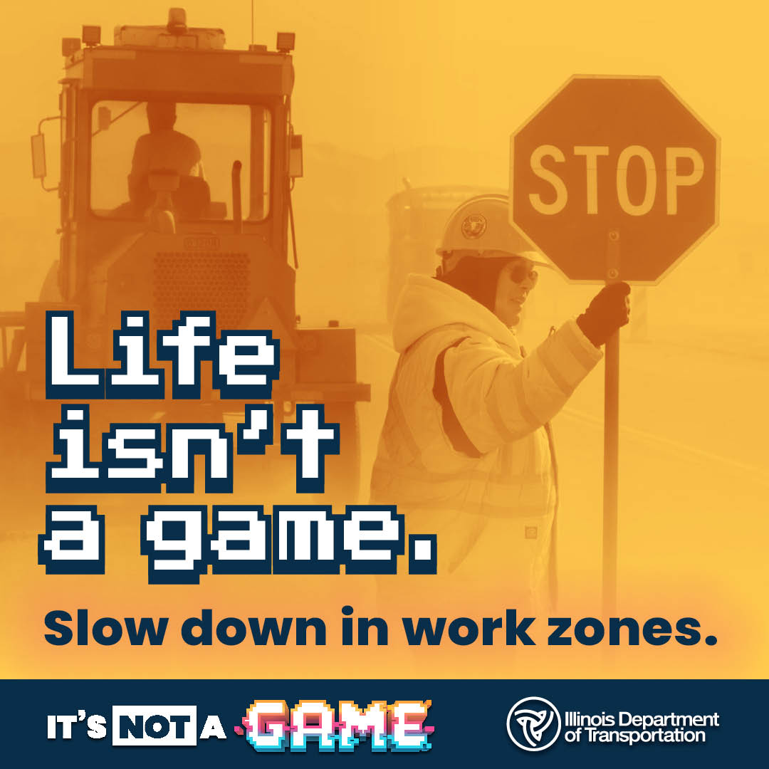 itsnotagame_il's tweet photo. Life isn’t a game. 9 out of 10 work zone fatalities are drivers and passengers. That means you (in the car) not us (in the vests).
#workzoneawarenessweek
#itsnotagameillinois #workzone #slowdown #moveover #scottslaw #seeorange
@ILStatePolice @IDOT_Illinois https://t.co/SHAzh4AMJc