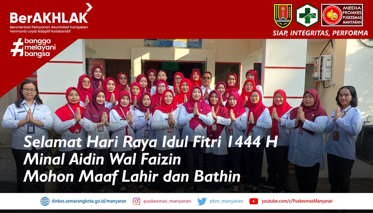 Hallo #sehaties 

Selamat Hari Raya Idul Fitri 1444 H.. Taqabbalallahu minna wa minkum..
Mohon Maaf Lahir dan Bathin..
Keluarga Besar Puskesmas Manyaran..

#EidUlFitr #idulfitri1444H #idulfitri2023 #Lebaran2023 #salamsehatpuskesmasmanyaran