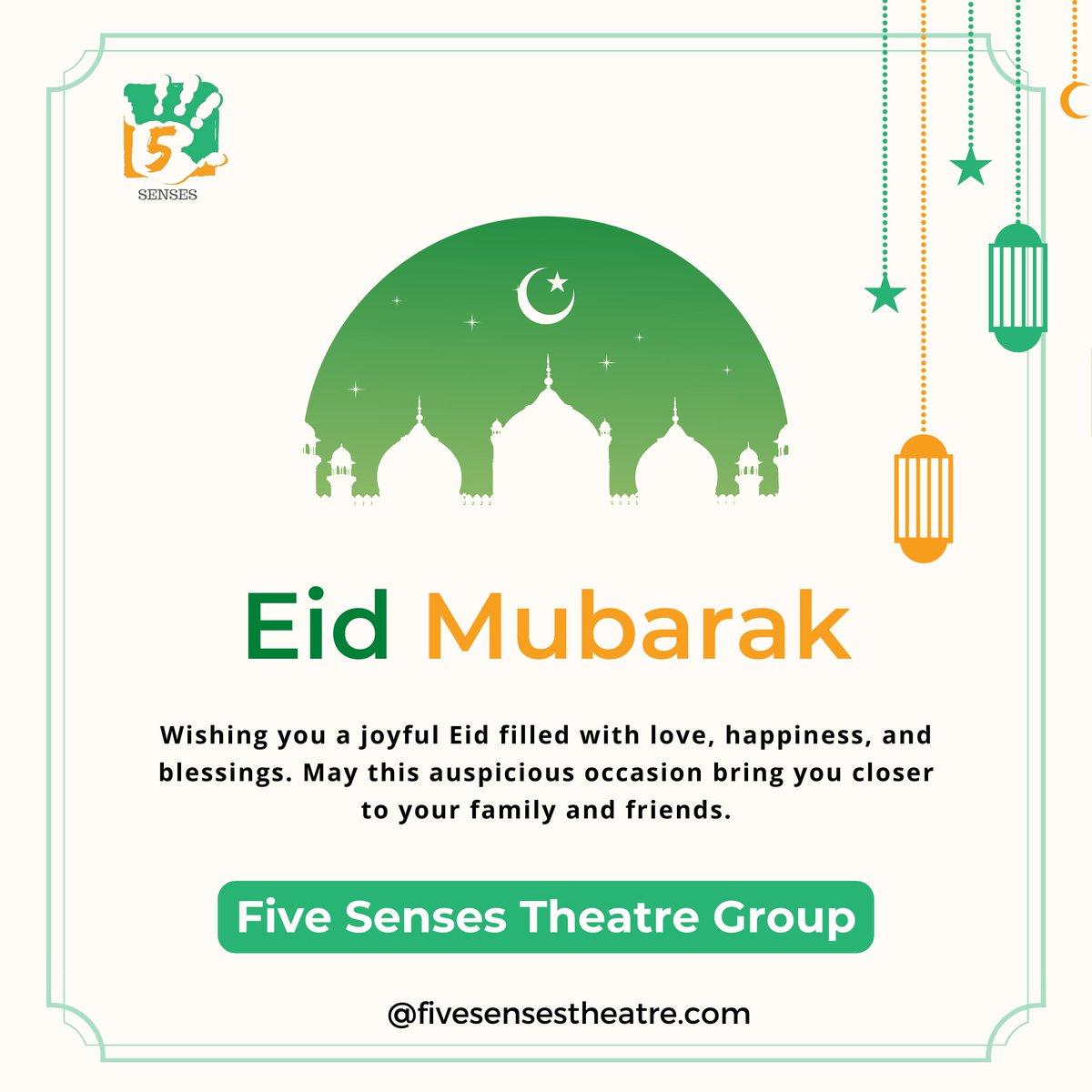 Wishing you a joyful Eid filled with love, happiness, and blessings. May this auspicious occasion bring you closer to your family and friends.

Eid Mubarak

#eidmubarak #eid #ramadan #idulfitri #love #eiduladha #eidaladha #lebaran #eidcollection #muslim #islam #fivesensestheatre