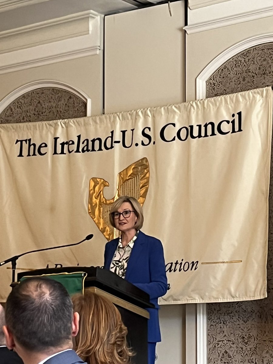 Absolutely magnetic keynote from
<a href="/McGuinnessEU/">Mairead McGuinness</a> at <a href="/IREUSCouncil/">Ireland-U.S. Council</a> Spring Corporate Lunch. Thank you to <a href="/Fiserv/">Fiserv</a> for your continued support of Irish-US partnerships and for inviting me to lunch. 🇮🇪 🇺🇸 🧡