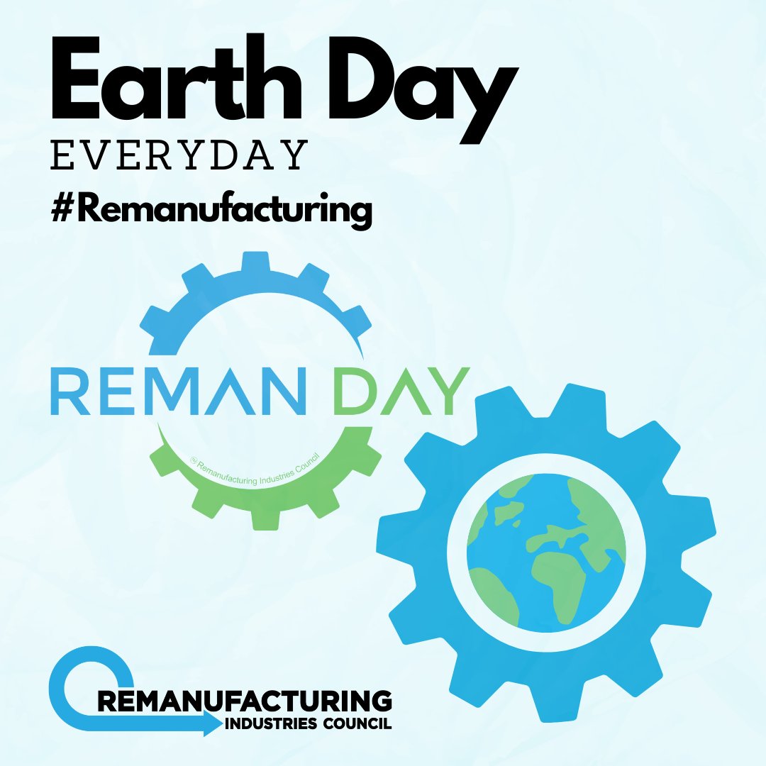 RIC is dedicated to supporting the advancement of the #remanufacturing industry, a critical solution to a #circulareconomy. We wish everyone a happy and green #earthday2023.