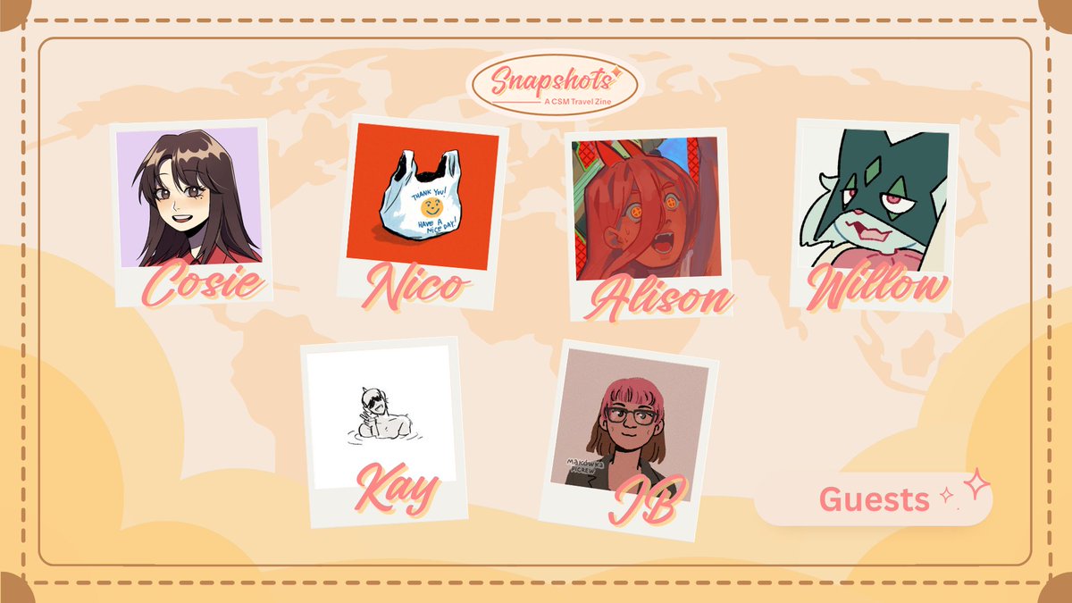 ✦ CONTRIBUTOR LINE UP ✦ 

The time has come for us to introduce everyone on board! It's starting to become one heck of a trip...

First, our lovely guest contributors below who we already met! Check the thread to meet the whole team ✨