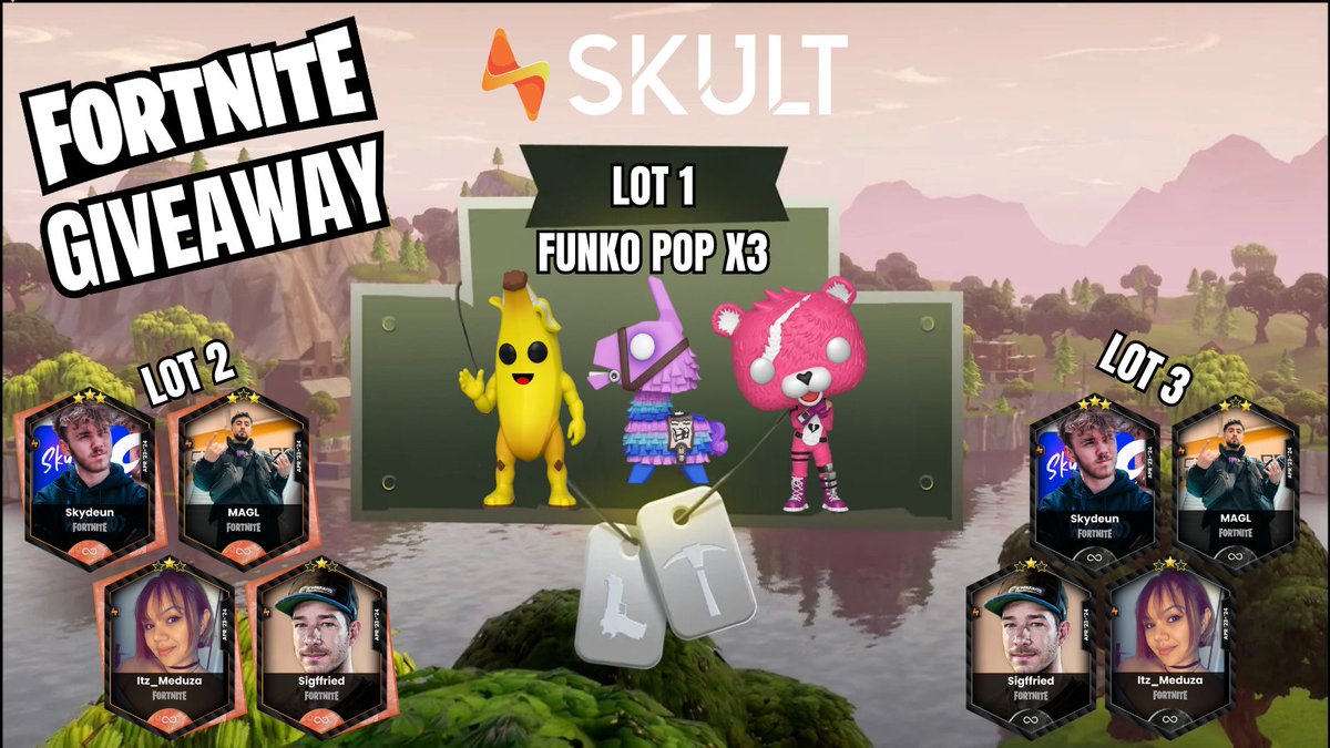 GIVEAWAY PACK 2⚡️ 

Pour fêter l'arrivée de <a href="/magl_s/">Magl</a> <a href="/Skydeunnn/">Skydeun</a> <a href="/Sigffried63/">Sigffried</a> Meduza 3 lots à gagner  :  🎁

1⃣3 Funko Pop
2⃣4 cartes bronzes du pack 
3⃣4 cartes black du pack  

Pour participer RT+FOLLOW <a href="/SKULT_gg/">SKULT.gg ⚡️</a> et les Streamers + être inscrit sur la plateforme  

TAS le 28/04