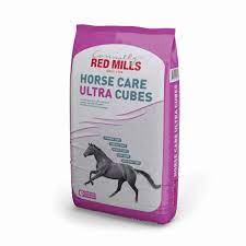 Following on from our new product reveal, let us introduce you to the rest of our Redmills Horse Feed range! This range includes:
Horse Ultra Cubes 20kg 
Horse Care 10 Mix 20kg 
Horse Care 14 mix 20kg
Flaked Barley 25kg