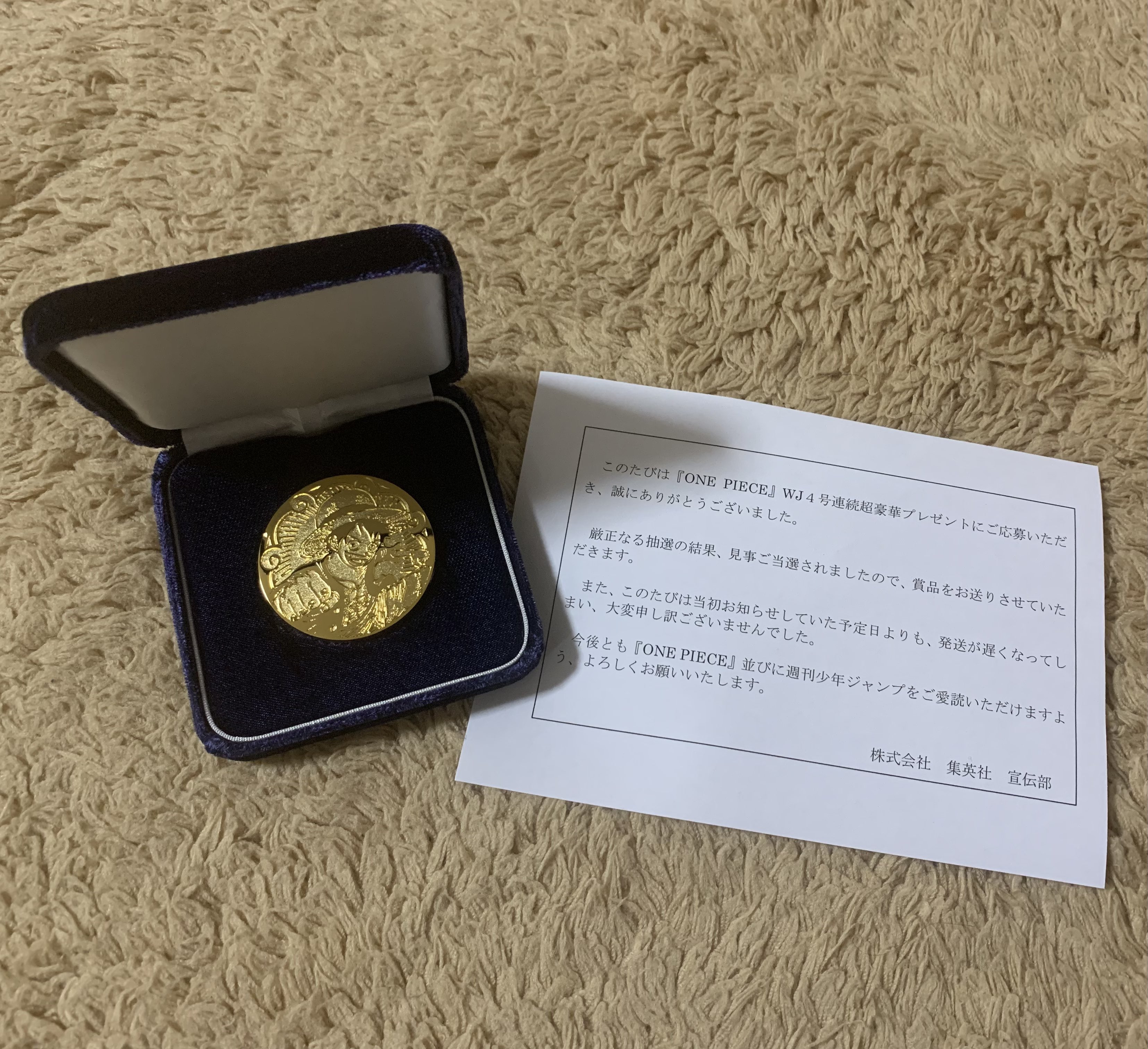 ワンピース　ONE PIECE　WJ4号連続超豪華プレゼント　F賞　記念メダル