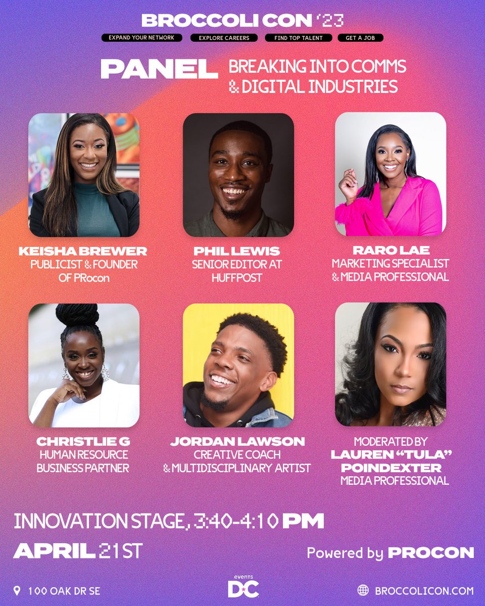 raroabugo's tweet image. Can’t wait to speak at the @BroccoliCity #BroccoliCon on the Breaking Into Comms &amp;amp; Digital Industries panel today! 

I’m so ready to pour into attendees alongside this expert filled panel!
