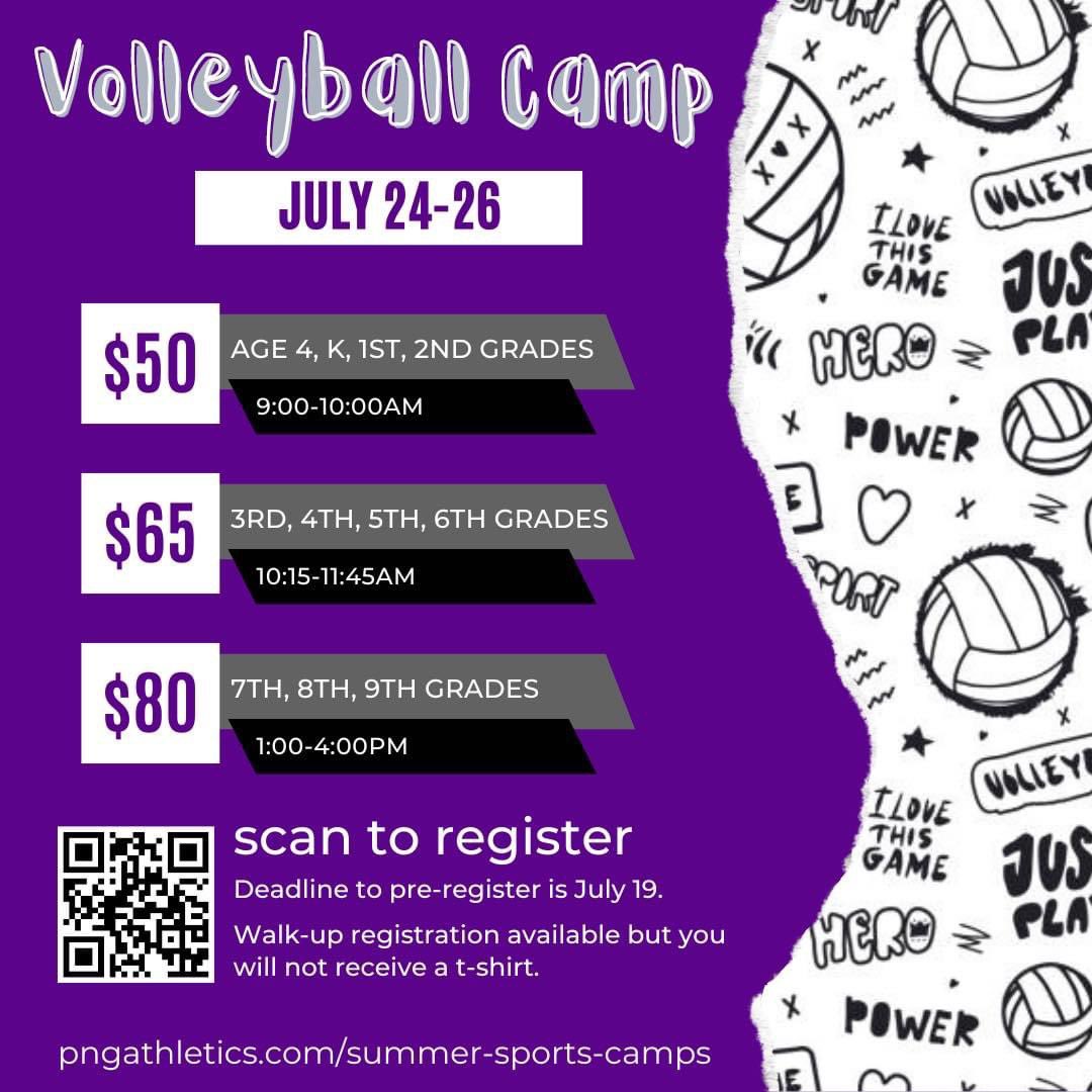 If you haven’t already, sign up to come hang with your Rock-A-Noos at Volleyball Camp! 🏐💜 We can’t wait to see you this summer! 

bit.ly/3gNHUQH