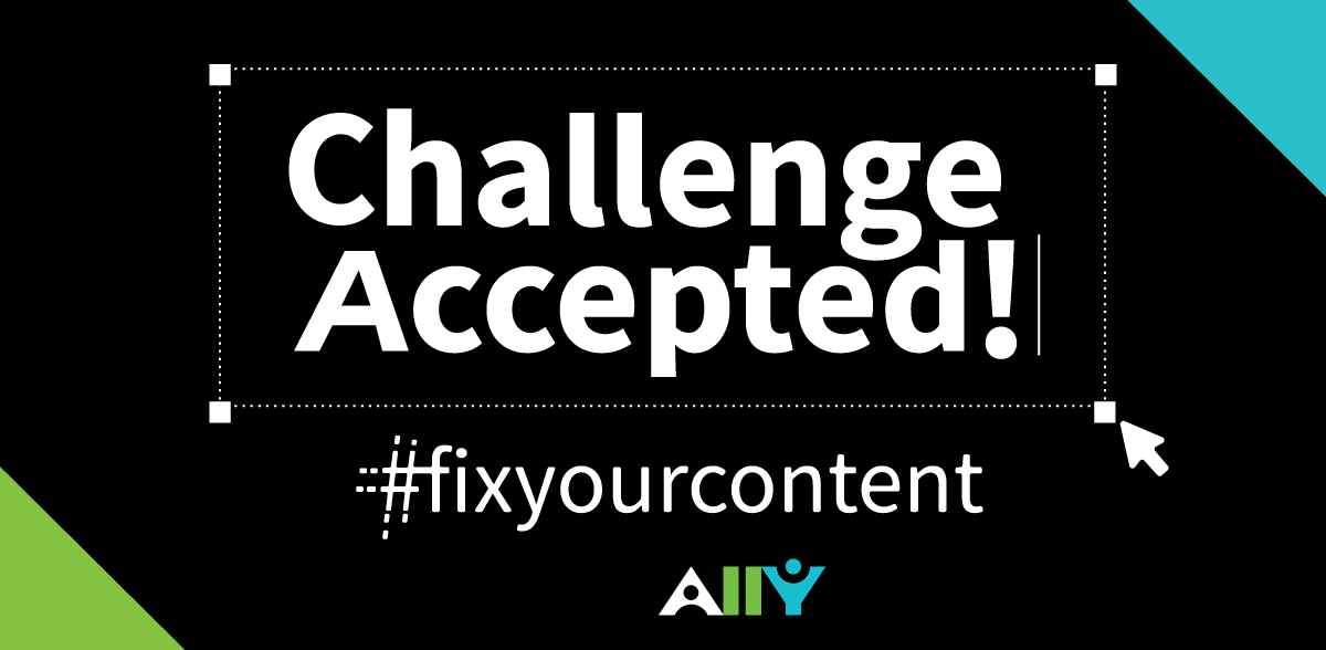 JeffAcCommons's tweet image. It&apos;s the final day of Ally Awareness Week &amp;amp; Fix Your Content Contest. If you haven&apos;t already, visit canvas.jefferson.edu to join in on the challenge. Make fixes to your content (ex: adding headers &amp;amp; alt tags) and you can win @JeffersonUniv prizes. #fixyourcontent #ally