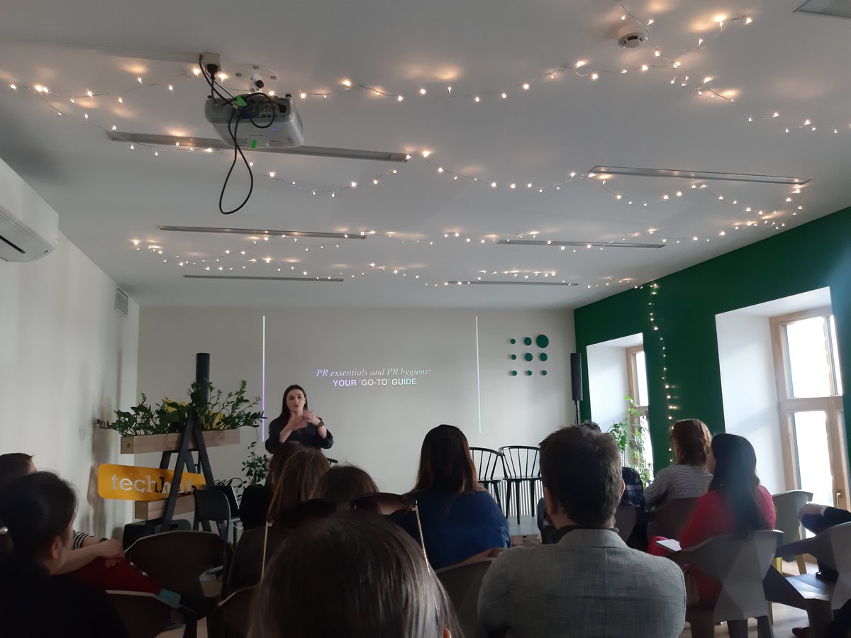 SigvardsK's tweet photo. Great insightful stuff by @ju_jegorova presenting the "Go-to-Guide" of PR for #startups during #PRmeetup organized by @truesix_co https://t.co/PPFp1EeuhR
