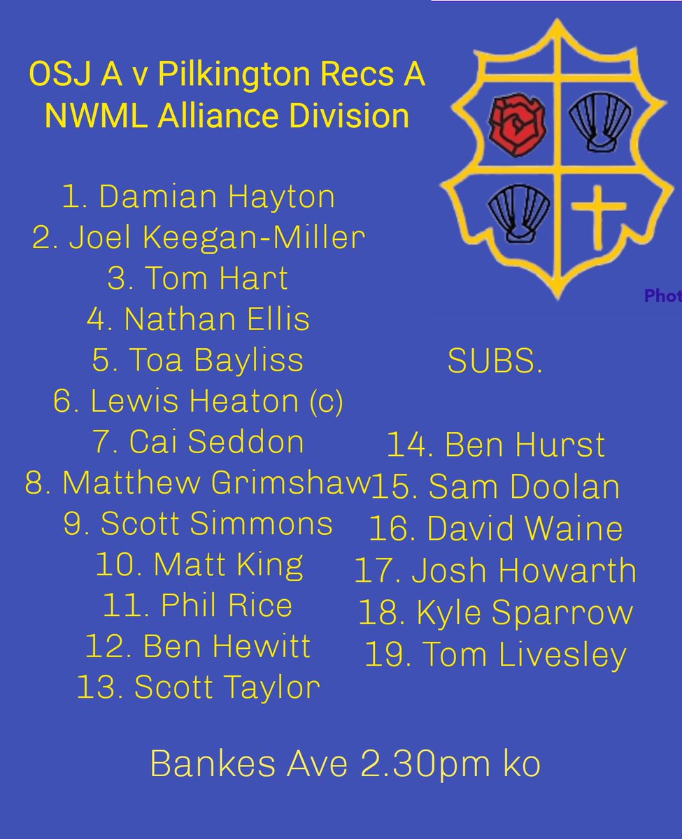 OSJ_openage's tweet photo. Both of our OA squads for tomorrows matches against @ShevingtonShark and @PilksRecsARLFC 

Good luck to the 7 of our U18s team pushing up to our 'A' team!

🔵🟡 https://t.co/6NGiAKBxUB