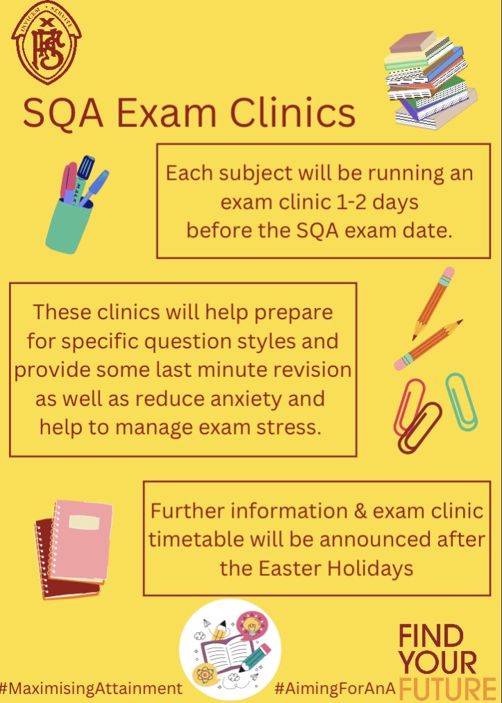 📢 Our Exam Clinics are back and will be running throughout the exam period. The schedule has been emailed out to all parents and pupils &amp; is also on Teams and <a href="/satchelone/">Satchel One</a> #weareFHS #weareSupportive #weareAmbitious <a href="/FHSPEP1/">FHS_PEP</a>  <a href="/FHS_LearnTeach/">FHS Learning and Teaching</a>