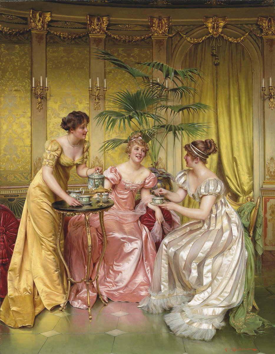 ArtistsOfBeauty's tweet photo. #NationalTeaDay ☕ 

"There are few hours in life more agreeable than the hour dedicated to the ceremony known as afternoon tea." ~ Henry James

🎨 Charles-Joseph-Frédéric Soulacroix, "Afternoon Tea For Three"

@Nationalteaday #NationalVirtualTeaParty https://t.co/QdvYYptkQ0