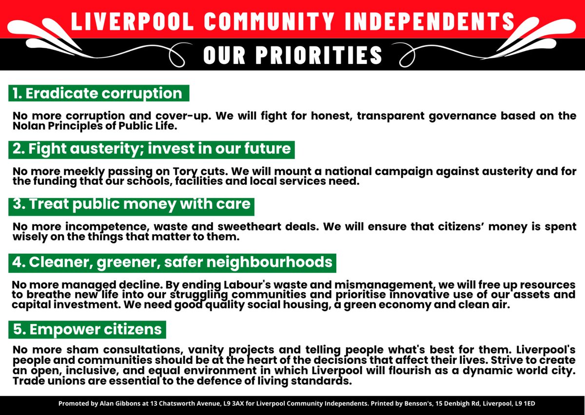 We are standing on a positive platform to transform the city council into one that is honest, well-run and serves the people.

Unable to defend their record in office, Labour is busy shoving hate mail through residents' letterboxes.

Let's show them that #LiverpoolDeservesBetter.