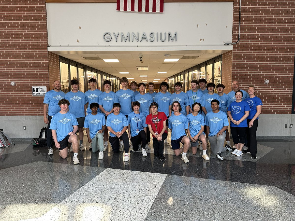 The Robbinsville baseball team proudly wearing their jerseys for today’s Autism Awareness game against South Brunswick at Community Park in North Brunswick at 4pm. The Ravens are joined by Mikey, Mrs. Agos and Mrs. Peditto, who will all be throwing out a ceremonial first pitch!!