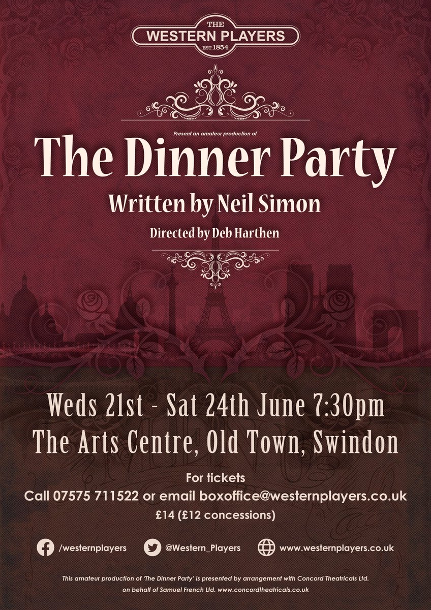 Things are ramping up already for our Summer show 'Dinner Party'
Rehearsals are going well and we can finally share our new poster!

Tickets will be on sale before you know it so keep an eye out here and we'll let you know as soon as you can grab yours!